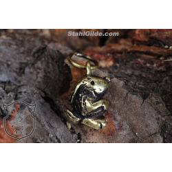Bronze Rabbit Spiritual Animal Talisman Amulet 3D Pendant Necklace